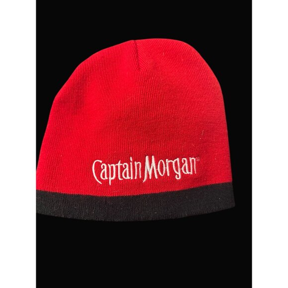Captain Morgan Red & Black Acrylic Beanie Hat By 3 Strikes Activation - Picture 2 of 6
